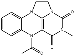 4H,7H-Benz[g]imidazo[1,2,3-ij]pteridine-4,6(5H)-dione,  7-acetyl-1,2-dihydro-5-methyl- 구조식 이미지