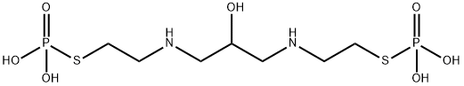 2-[[2-hydroxy-3-(2-phosphonosulfanylethylamino)propyl]amino]ethylsulfa nylphosphonic acid Structure