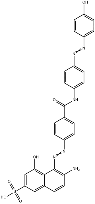 6-amino-4-hydroxy-5-[[4-[[[4-[(4-hydroxyphenyl)azo]phenyl]amino]carbonyl]phenyl]azo]naphthalene-2-sulphonic acid 구조식 이미지