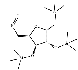 5-(Methylsulfinyl)-1-O,2-O,3-O-tris(trimethylsilyl)-5-deoxy-D-ribofuranose Structure