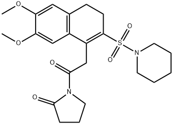 1-[[3,4-Dihydro-6,7-dimethoxy-2-(1-piperidinylsulfonyl)naphthalen-1-yl]acetyl]pyrrolidin-2-one Structure