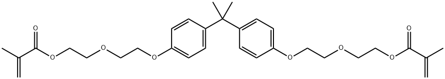 (1-methylethylidene)bis(4,1-phenyleneoxy-2,1-ethanediyloxy-2,1-ethanediyl) bismethacrylate Structure