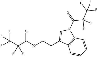 Pentafluoropropanoic acid 2-[1-(2,2,3,3,3-pentafluoro-1-oxopropyl)-1H-indol-3-yl]ethyl ester Structure