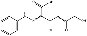 3,5-Dichloro-6-hydroxy-2-(2-phenylhydrazono)-4-hexenoic acid 구조식 이미지