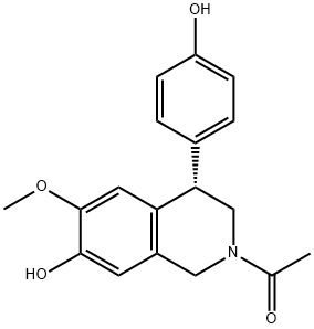 (4S)-2-Acetyl-1,2,3,4-tetrahydro-4-(4-hydroxyphenyl)-6-methoxy-7-isoquinolinol Structure