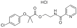 2-[(3-pyridylcarbonyl)amino]ethyl 2-(4-chlorophenoxy)-2-methylpropionate hydrochloride Structure