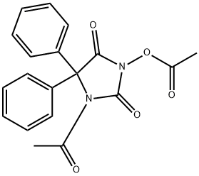1-아세틸-3-아세톡시-5',5-디페닐히단토인 구조식 이미지