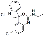 6-chloro-N-ethyl-4-methyl-4-phenyl-4H-3,1-benzoxazin-2-amine monohydrochloride 구조식 이미지