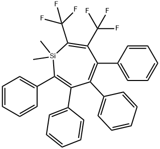 1,1-Dimethyl-2,3,4,5-tetraphenyl-6,7-bis(trifluoromethyl)silacyclohepta-2,4,6-triene Structure