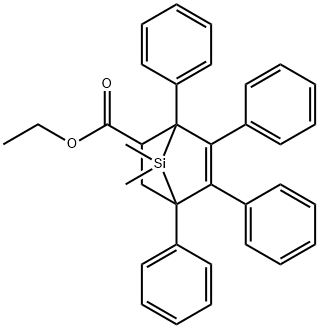 7,7-Dimethyl-1,4,5,6-tetraphenyl-7-silabicyclo[2.2.1]hept-5-ene-2-carboxylic acid ethyl ester Structure