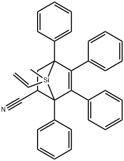 7-Vinyl-7-methyl-1,4,5,6-tetraphenyl-7-silabicyclo[2.2.1]hept-5-ene-2-carbonitrile 구조식 이미지