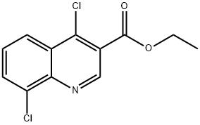 4,8-디클로로퀴놀린-3-카르복실산에틸에스테르 구조식 이미지
