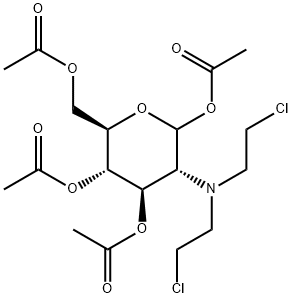 2-Deoxy-2-(di-2-chloroethyl)amino-1,3,4,6-tetraacetoxy-D-glucopyranose 구조식 이미지