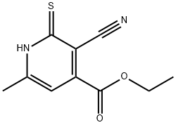 Ethyl 3-cyano-2-mercapto-6-methylisonicotinate 구조식 이미지