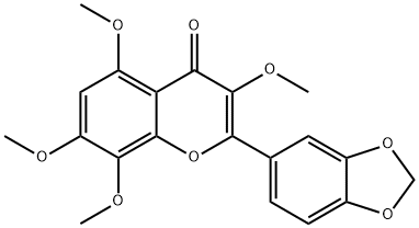 2-(1,3-Benzodioxol-5-yl)-3,5,7,8-tetramethoxy-4H-1-benzopyran-4-one Structure