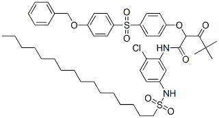 N-[2-chloro-5-[(hexadecylsulphonyl)amino]phenyl]-4,4-dimethyl-3-oxo-2-[4-[[4-(phenylmethoxy)phenyl]sulphonyl]phenoxy]valeramide 구조식 이미지