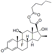 9-fluoro-11beta,17,21-trihydroxy-16beta-methylpregna-1,4-diene-3,20-dione 21-hexanoate Structure