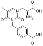 (AS)-ALPHA-AMINO-3-[(4-CARBOXYPHENYL)METHYL]-3,4-DIHYDRO-5-IODO-2,4-DIOXO-1(2H)-PYRIMIDINEPROPANOIC ACID 구조식 이미지