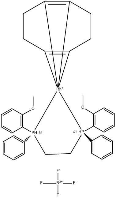 56977-92-5 (R,R)-(-)-1,2-BIS[(O-METHOXYPHENYL)(PHENYL)PHOSPHINO]ETHANE(1,5-CYCLOOCTADIENE)RHODIUM (I) TETRAFLUOROBORATE