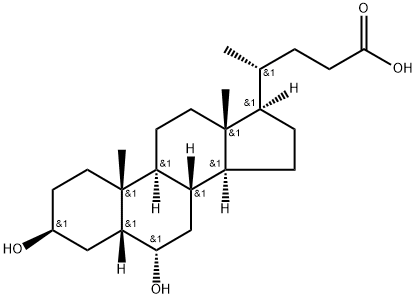 (3b,5b,6a)-3,6-dihydroxy-Cholan-24-oic acid Structure