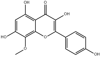 3,5,7-Trihydroxy-2-(4-hydroxyphenyl)-8-methoxy-4H-1-benzopyran-4-one Structure