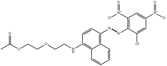 2-[2-[[4-(2-chloro-4,6-dinitro-phenyl)diazenylnaphthalen-1-yl]amino]et hoxy]ethyl acetate Structure