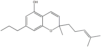 (+)-2-Methyl-2-(4-methyl-3-pentenyl)-7-propyl-2H-1-benzopyran-5-ol Structure