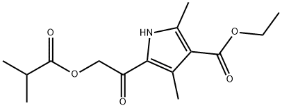 1H-Pyrrole-3-carboxylicacid,2,4-dimethyl-5-[(2-methyl-1-oxopropoxy)acetyl]-,ethylester(9CI) 구조식 이미지