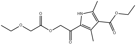 1H-Pyrrole-3-carboxylicacid,5-[[(ethoxyacetyl)oxy]acetyl]-2,4-dimethyl-,ethylester(9CI) Structure