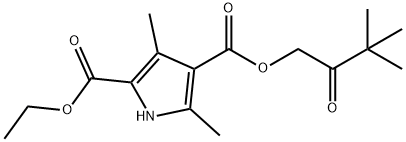 1H-Pyrrole-2,4-dicarboxylicacid,3,5-dimethyl-,4-(3,3-dimethyl-2-oxobutyl)2-ethylester(9CI) Structure