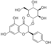 (2R,3R)-5,7-dihydroxy-2-(4-hydroxyphenyl)-3-[(2S,3R,4R,5S,6S)-3,4,5-trihydroxy-6-methyl-oxan-2-yl]oxy-chroman-4-one 구조식 이미지