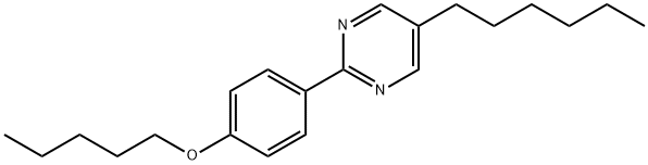 Pyrimidine, 5-hexyl-2-(4-(pentyloxy)phenyl)- Structure