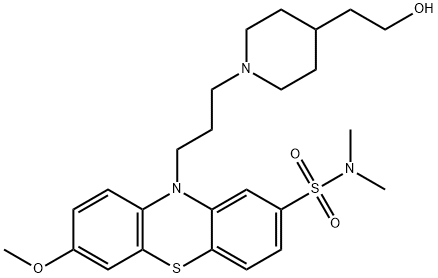 10-[3-[4-(2-hydroxyethyl)piperidino]propyl]-7-methoxy-N,N-dimethyl-10H-phenothiazine-2-sulphonamide 구조식 이미지