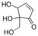 4,5-Dihydroxy-4-(hydroxymethyl)cyclopentene-3-one Structure