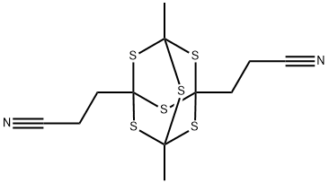 5,7-Dimethyl-2,4,6,8,9,10-hexathiaadamantane-1,3-dipropiononitrile Structure