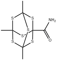 3,5,7-Trimethyl-2,4,6,8,9,10-hexathiaadamantane-1-carboxamide Structure