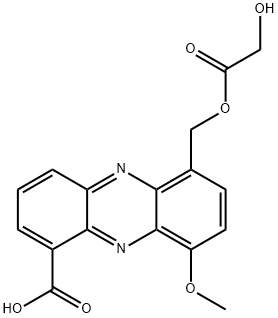 6-[(Hydroxyacetoxy)methyl]-9-methoxy-1-phenazinecarboxylic acid 구조식 이미지