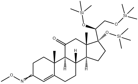 (20S)-3-(Methoxyimino)-17,20,21-tris(trimethylsiloxy)pregn-4-en-11-one 구조식 이미지