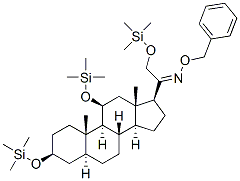 Pregnan-20-one, 3,11,21-tris[(trimethylsilyl)oxy]-, O-(phenylmethyl)ox ime, (3beta,5alpha,11beta)- Structure