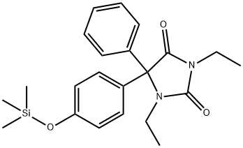 1,3-Diethyl-5-phenyl-5-[4-(trimethylsiloxy)phenyl]-2,4-imidazolidinedione Structure