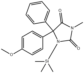 5-(4-Methoxyphenyl)-3-methyl-5-phenyl-1-(trimethylsilyl)-2,4-imidazolidinedione 구조식 이미지