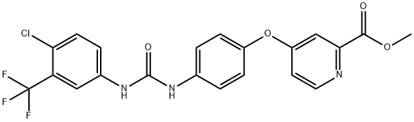 2-Pyridinecarboxylic acid, 4-[4-[[[[4-chloro-3-(trifluoroMethyl)phenyl]aMino]carbonyl]aMino]phenoxy]-, Methyl ester Structure