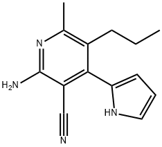 3-Pyridinecarbonitrile,2-amino-6-methyl-5-propyl-4-(1H-pyrrol-2-yl)-(9CI) Structure