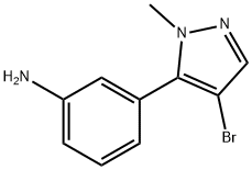 3-(4-BROMO-1-METHYL-1H-PYRAZOL-5-YL)ANILINE 구조식 이미지