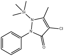 3H-Pyrazol-3-one, 4-chloro-1,2-dihydro-5-methyl-2-phenyl-1-(trimethyls ilyl)- Structure