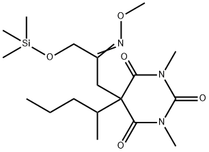 5-[2-(Methoxyimino)-3-(trimethylsiloxy)propyl]-1,3-dimethyl-5-(1-methylbutyl)-2,4,6(1H,3H,5H)-pyrimidinetrione 구조식 이미지