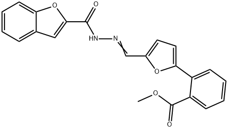 2-Benzofurancarboxylicacid,[[5-[2-(methoxycarbonyl)phenyl]-2-furanyl]methylene]hydrazide(9CI) Structure