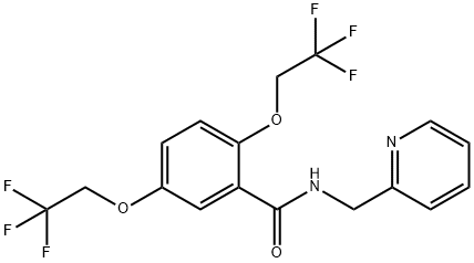 N-(2-pyridylmethyl)-2,5-bis(2,2,2-trifluoroethoxy)benzamide Structure