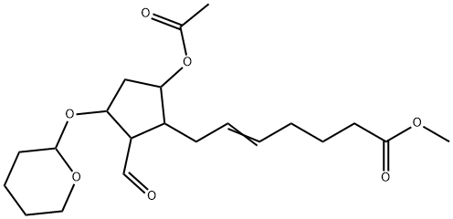 (Z)-7-[(1R,2R,3R,5S)-5-ACETOXY-2-FORMYL-3-(TETRAHYDRO-PYRAN-2-YLOXY)-CYCLOPENTYL]-HEPT-5-ENOIC ACID METHYL ESTER Structure