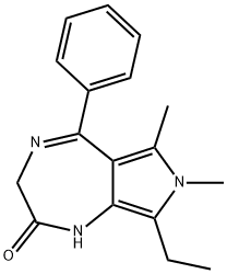 8-Ethyl-3,7-dihydro-6,7-dimethyl-5-phenylpyrrolo[3,4-e]-1,4-diazepin-2(1H)-one Structure